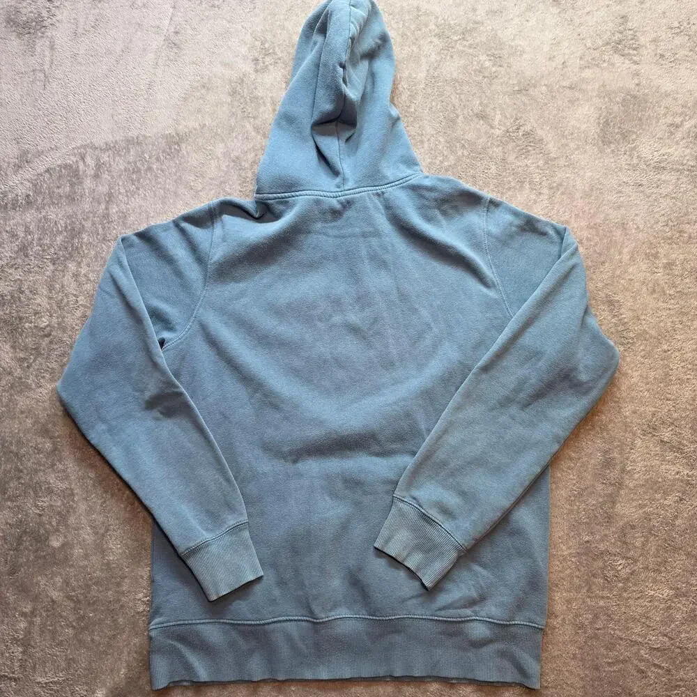 The North Face Hoodie Mens M Blue Fleece Graphic Kangaroo Pocket Sweatshirt